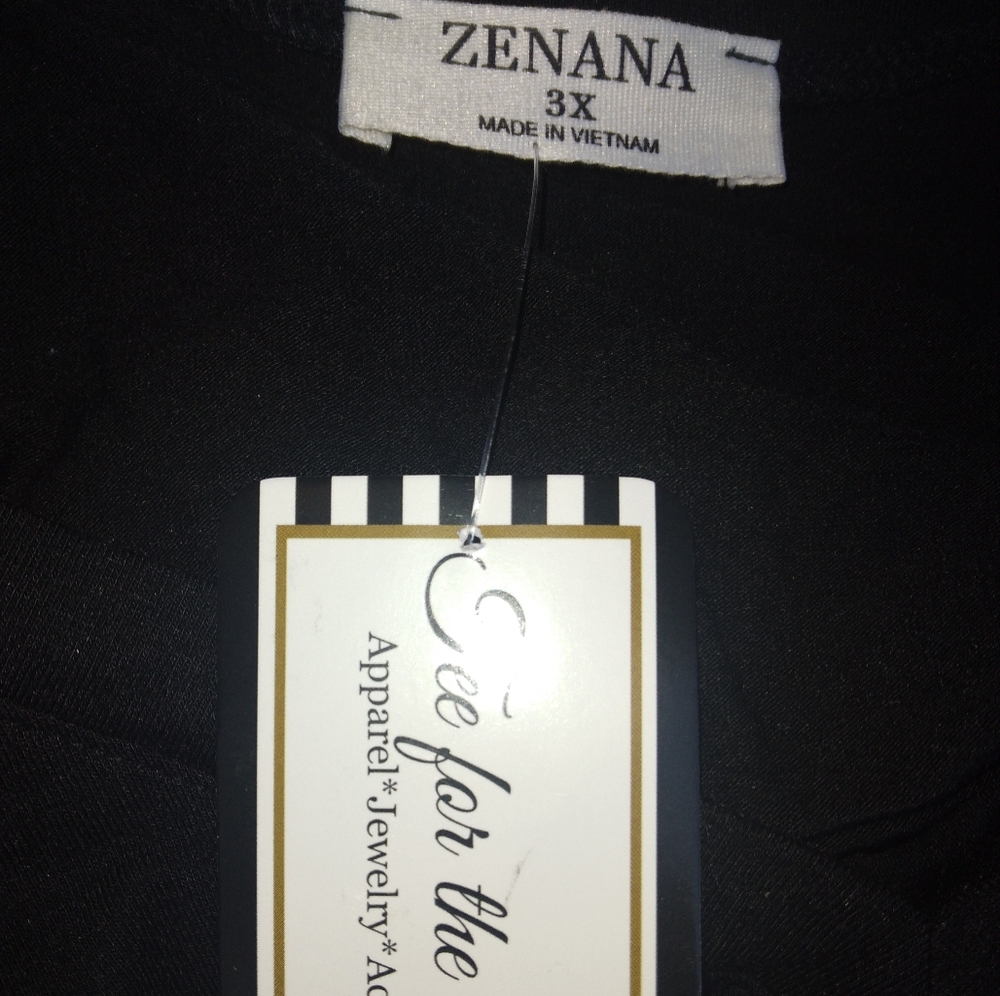 Zenana black knee-length dress with pockets - Picture 2 of 4